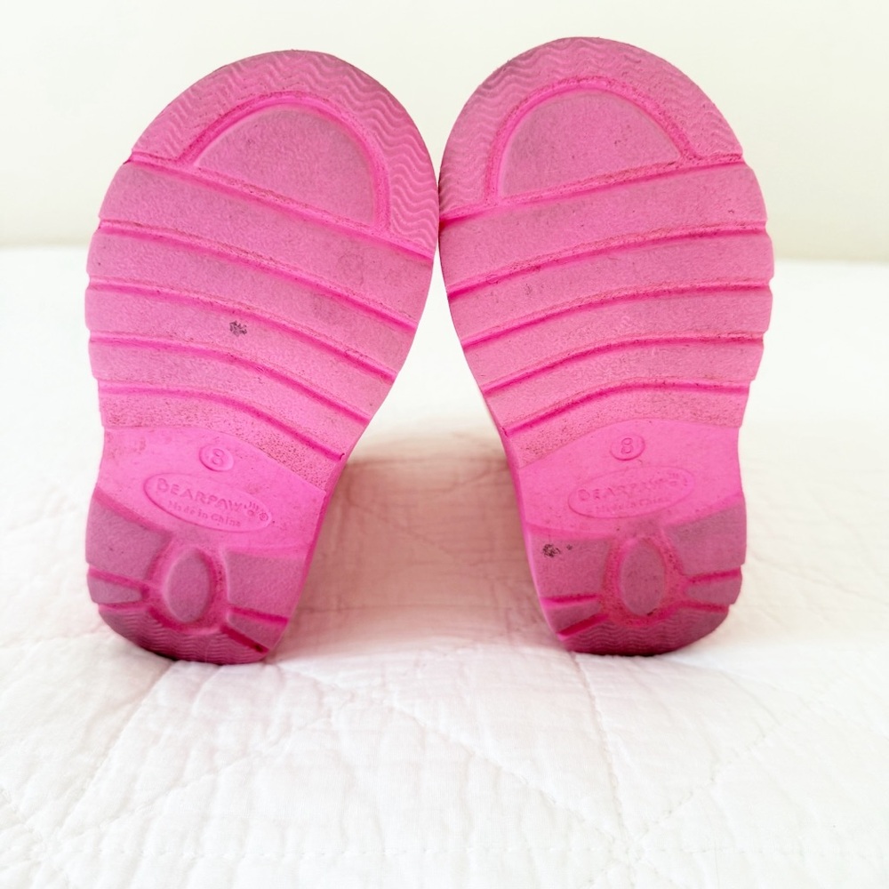 8 Toddler Bearpaw Kids Pink Rubber Rain Boots - Picture 6 of 8